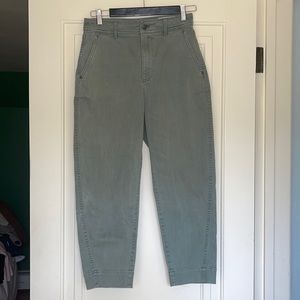 GAP Barrel Khaki High Rose Pants, Green, Size 2P